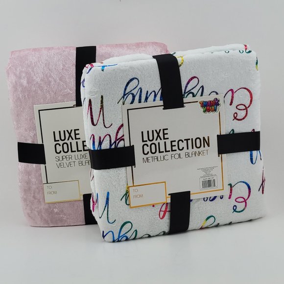 Luxe Collection Set of 2 Super Soft Blanket NWT - Picture 1 of 5